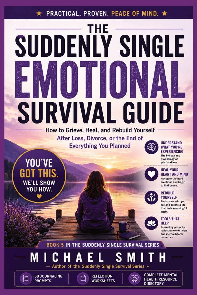 The Suddenly Single Emotional Survival Guide: How to Grieve, Heal, and Rebuild Yourself After Loss, Divorce, or the End of Everything You Planned cover