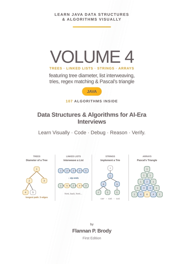 Learn Java Data Structures & Algorithms Visually - Volume 4: Data Structures & Algorithms for AI-Era Interviews cover