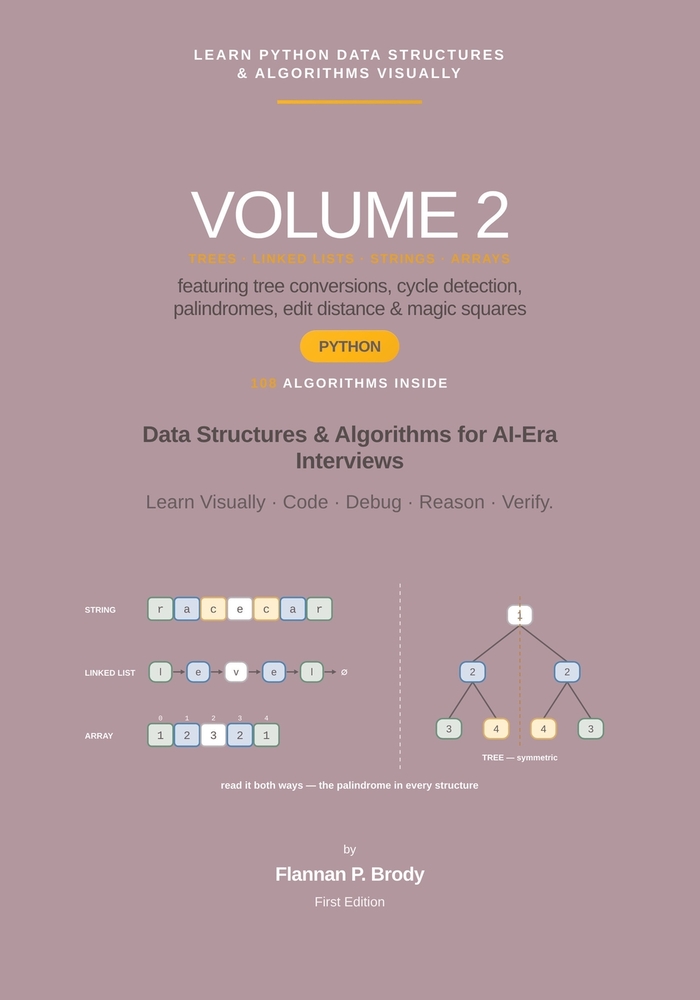 Learn Python Data Structures & Algorithms Visually - Volume 2: Data Structures & Algorithms for AI-Era Interviews cover