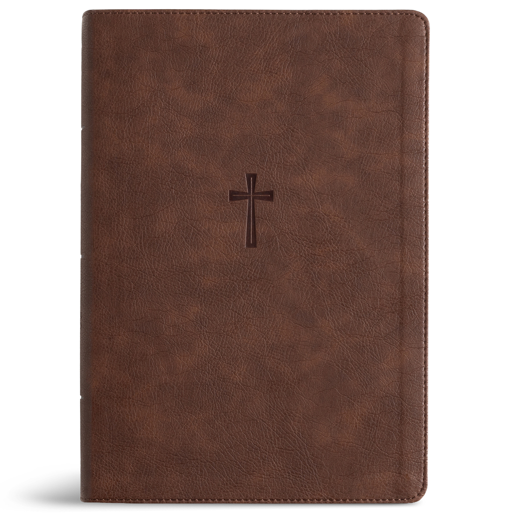 CSB Super Giant Print Reference Bible, Easy-To-Read Optimal Type, Digital Study Edition, Brown Leathertouch, Indexed cover
