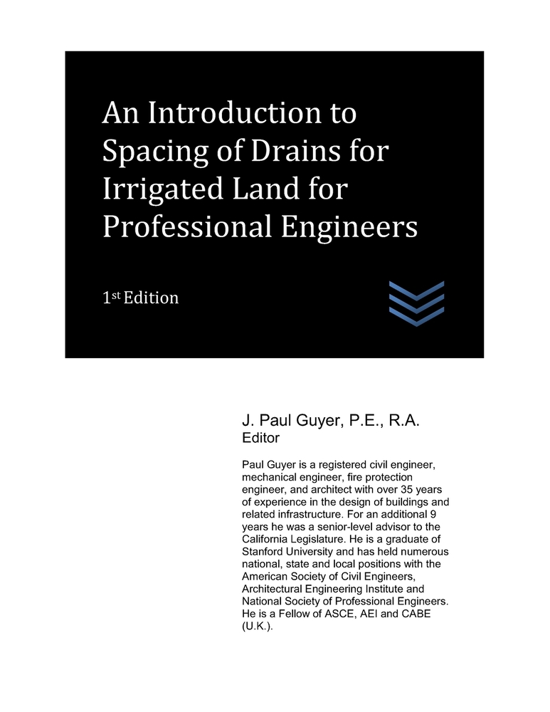 An Introduction to Spacing of Drains for Irrigated Land for Professional Engineers cover