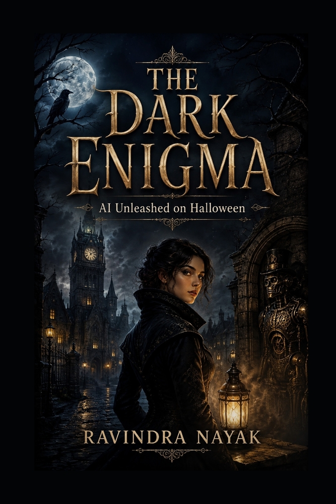 "The Dark Enigma: AI Unleashed on Halloween" cover