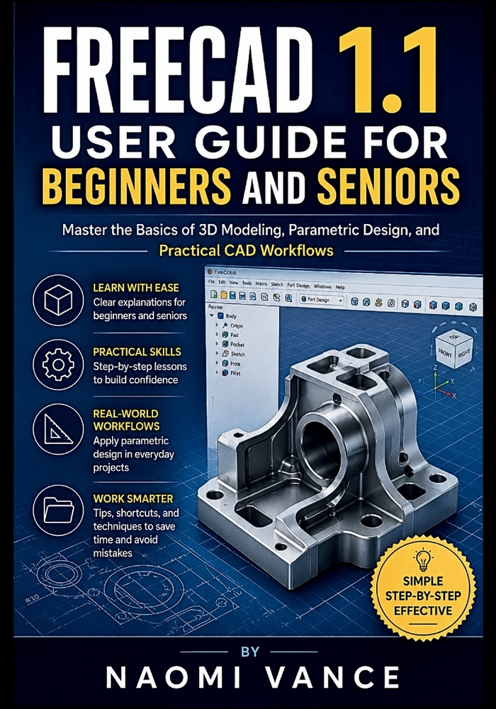 Freecad 1.1 User Guide for Beginners and Seniors: Master the Basics of 3D Modeling, Parametric Design, and Practical CAD Workflows cover