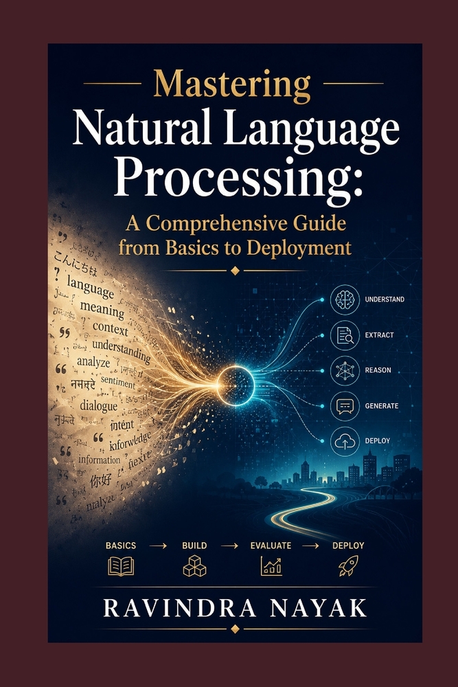 "Mastering Natural Language Processing: A Comprehensive Guide from Basics to Deployment" cover