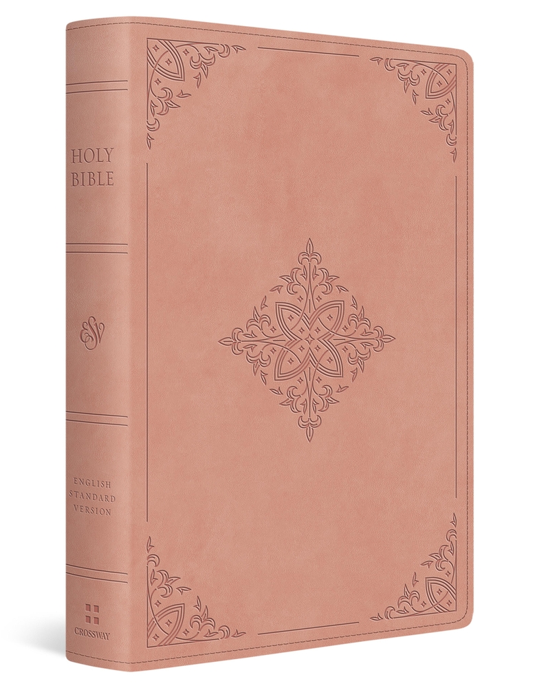 ESV Giant Print Bible, Red Letter (Trutone, Blush Rose, Fleur-De-Lis Design) cover
