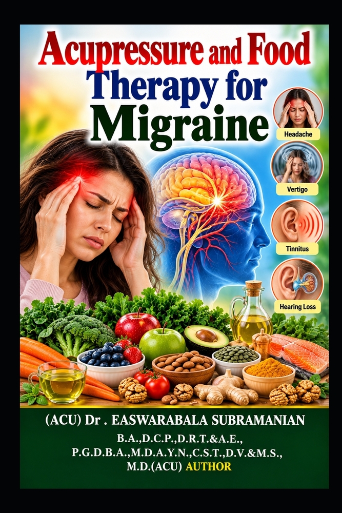 Acupressure and Food Therapy for Migraine: Migraine cover