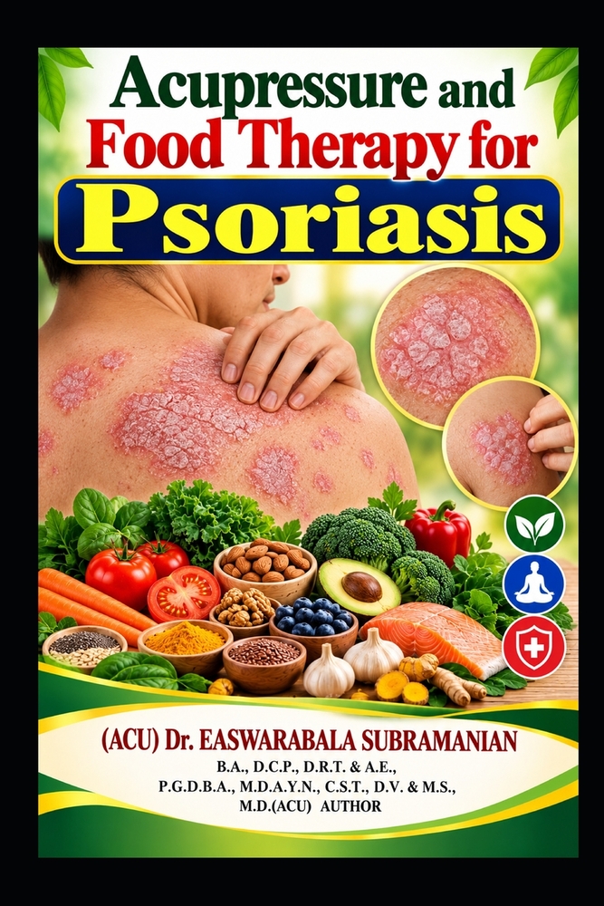 Acupressure and Food Therapy for Psoriasis: Psoriasis cover