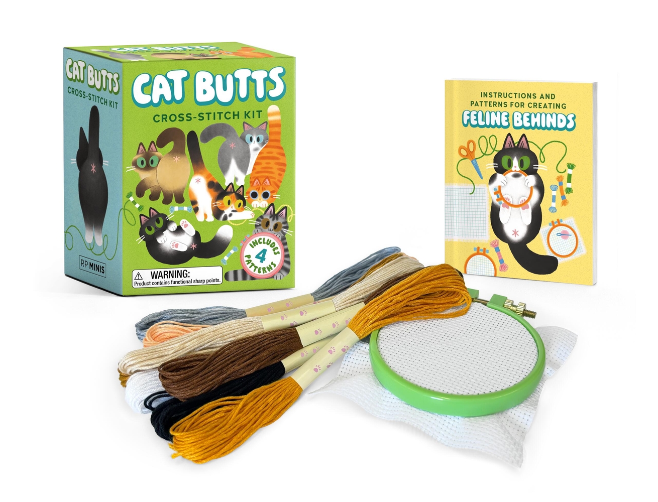 Cat Butts Cross-Stitch Kit: Includes 4 Patterns cover