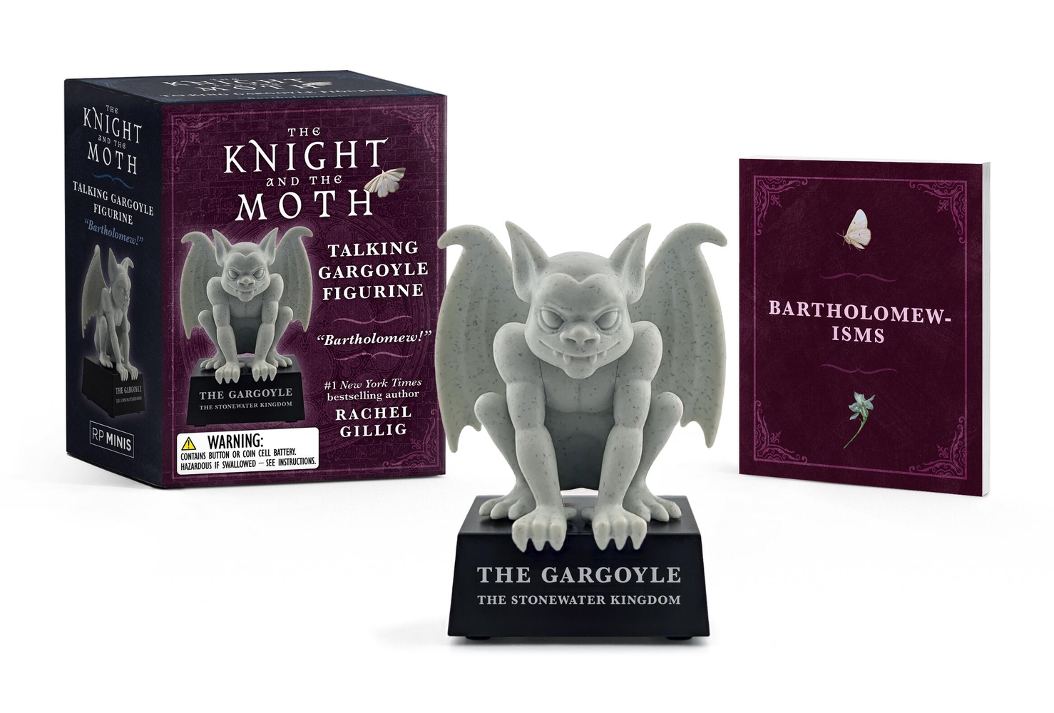 The Knight and the Moth Talking Gargoyle Figurine: Bartholomew! (from the Stonewater Kingdom Duology by Rachel Gillig) [With Battery] cover