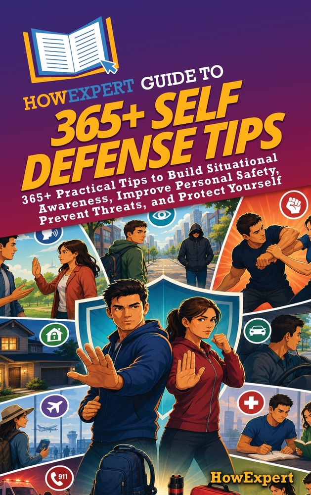 HowExpert Guide to 365+ Self Defense Tips: 365+ Practical Tips to Build Situational Awareness, Improve Personal Safety, Prevent Threats, and Protect Y cover
