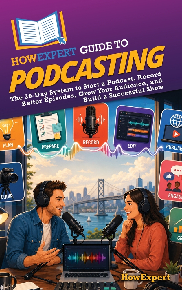 HowExpert Guide to Podcasting: The 30-Day System to Start a Podcast, Record Better Episodes, Publish With Confidence, Grow Your Audience, and Build a cover