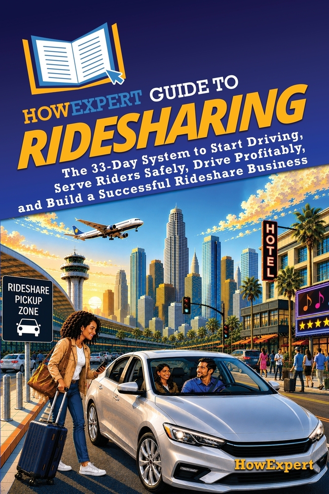 HowExpert Guide to Ridesharing: The 33-Day System to Start Driving, Serve Riders Safely, Drive Profitably, and Build a Successful Rideshare Business cover