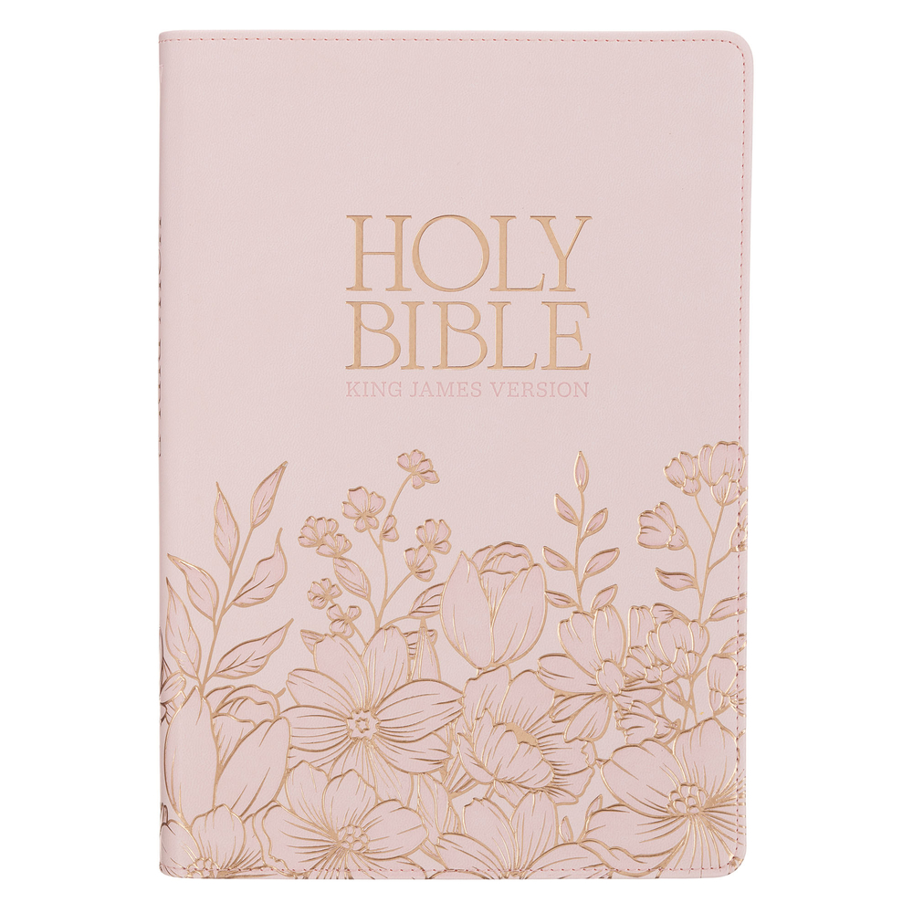 KJV Large Print Thinline (Faux Leather Pink) cover