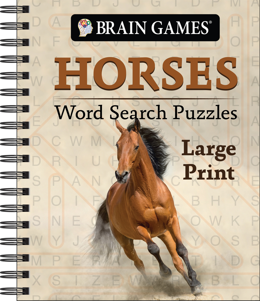 Brain Games - Horses Word Search Puzzles - Large Print + a Fact with Every Puzzle cover