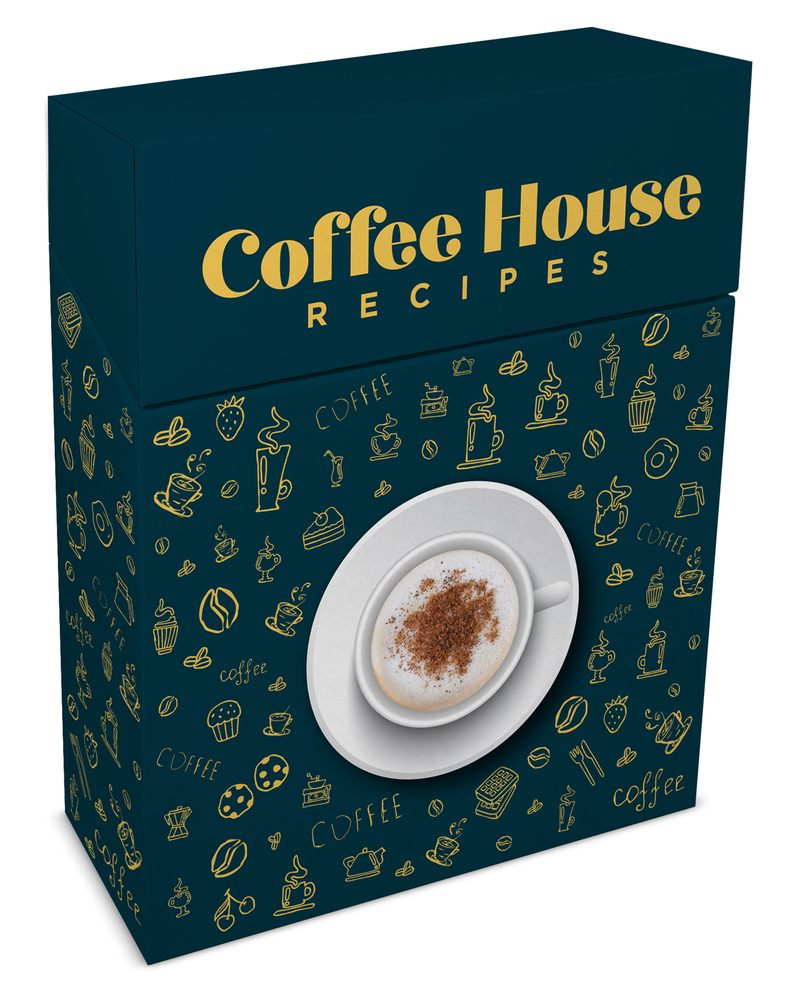 Recipe Card Deck - Coffee House Recipes: Hot & Cold Drinks, Sweet & Savory Treats 50 Cards with Photos cover