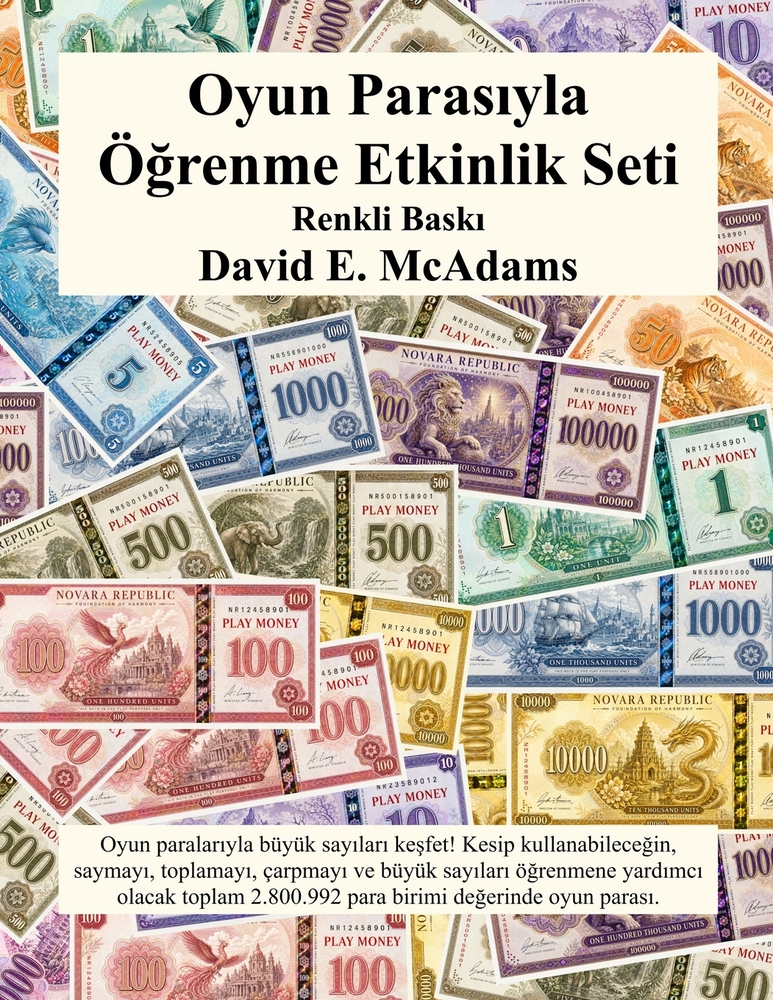 Oyun Parasıyla Öğrenme Etkinlik Seti: Oyun paralarıyla büyük sayıları keşfet! Kesip kullanabileceğin, saymayı, cover