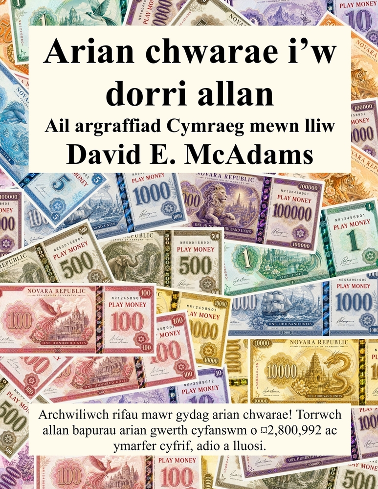 Arian chwarae i'w dorri allan: Archwiliwch rifau mawr gydag arian chwarae! Torrwch allan bapurau arian gwerth cyfanswm o ¤2,821,032 ac ymarfer cyfrif, cover