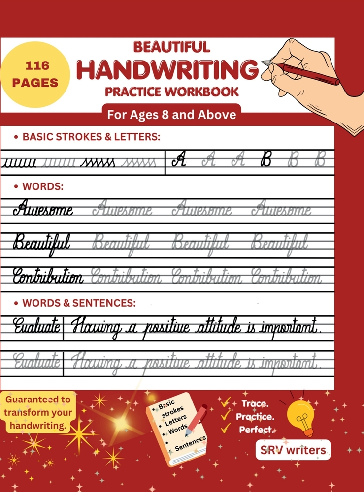 Beautiful Handwriting Practice Workbook: Trace and Practice Handwriting for Ages 8 and Above: Improve Handwriting cover