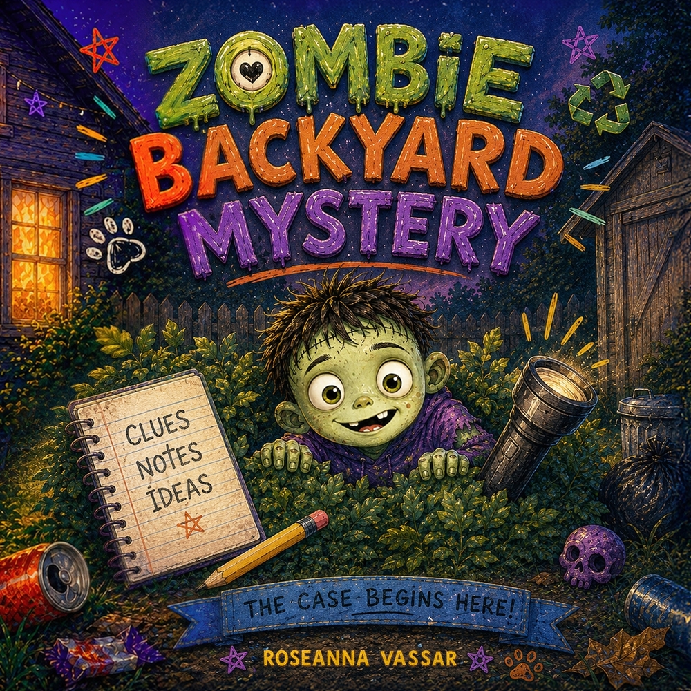 Zombie Backyard Mystery, The Case Begins Here! Clues Notes Ideas cover