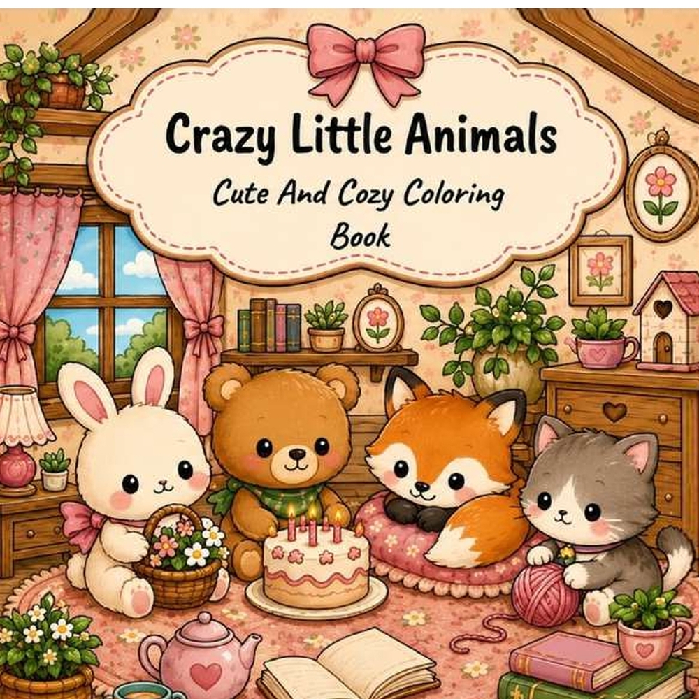 Crazy Little Animals: Cute and Cozy coloring book cover