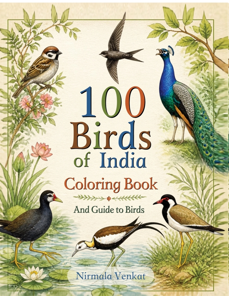 100 Birds of India: Coloring Book and Guide to Birds cover