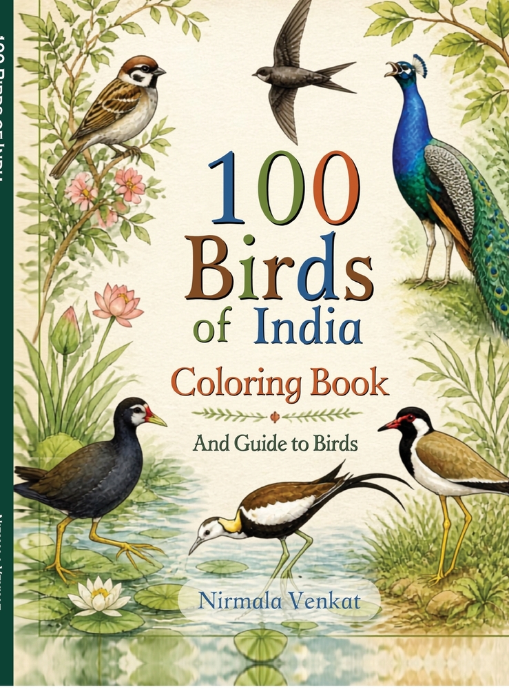 100 Birds of India: Coloring Book and Guide to Birds cover