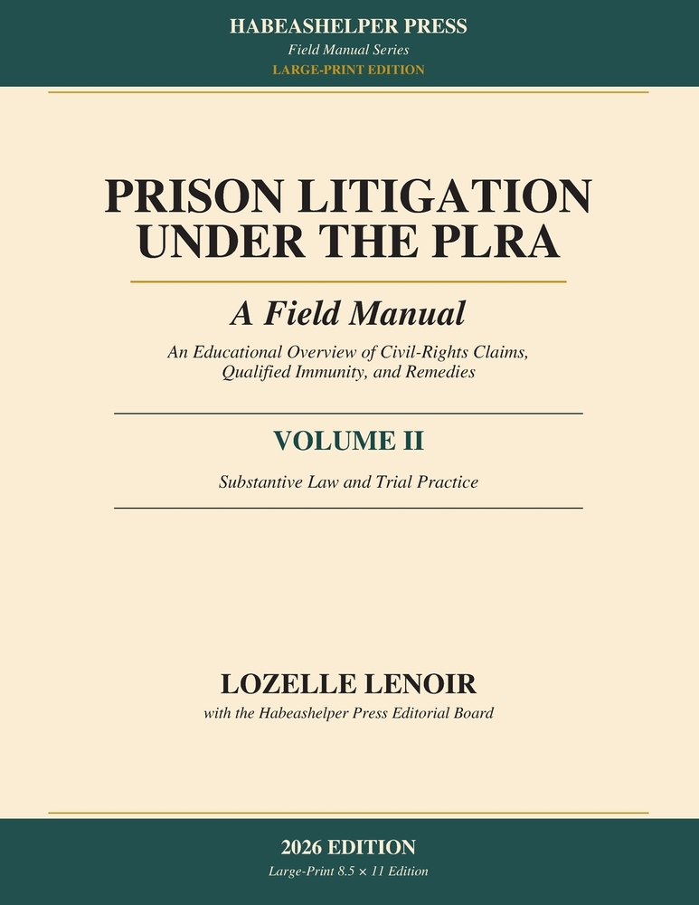 Prison Litigation Under the PLRA: A Field Manual cover