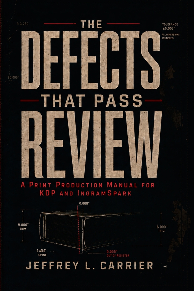 The Defects That Pass Review: A Print Production Manual for KDP and IngramSpark: Paperback and Hardcover Interiors, Covers, and Spine Geometry cover