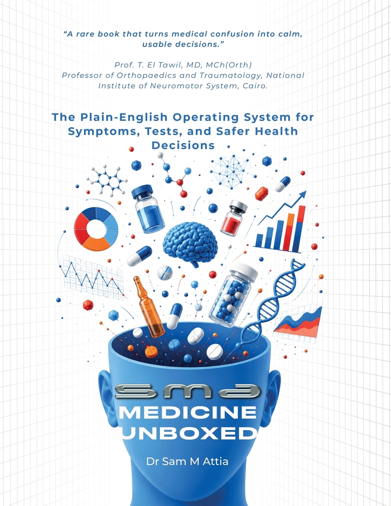 SMA Medicine Unboxed: A Calm, Plain-English Guide to Symptoms, Tests, Medicines, future treatments and Safer Health Decisions cover