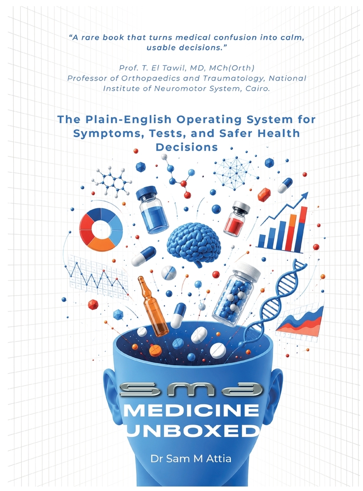 SMA Medicine Unboxed: A Calm, Plain-English Guide to Symptoms, Tests, Medicines, future treatments and Safer Health Decisions cover