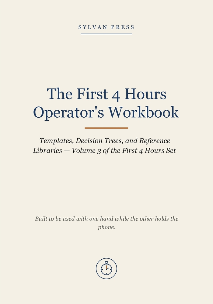 The First 4 Hours Operator's Workbook: Templates, Decision Trees, and Reference Libraries - Volume 3 of the First 4 Hours Set cover