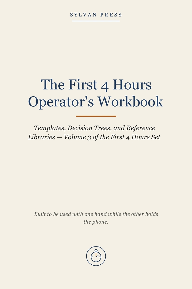 The First 4 Hours Operator's Workbook: Templates, Decision Trees, and Reference Libraries - Volume 3 of the First 4 Hours Set cover