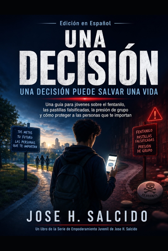 Una Decisión: Una decisión puede salvar una vida: Un guía para jóvenes sobre el fentanilo, las pastillas falsificadas, la presión de grupo y cómo prot cover
