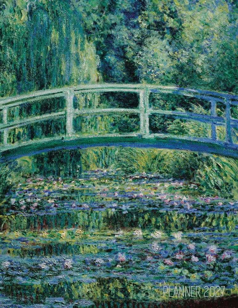 Claude Monet Daily Planner 2027: Water Lilies Painting Artistic French Impressionism Art Flower Organizer cover