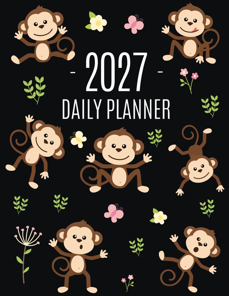 Monkey Planner 2027: Cute Year Organizer with Adorable Apes For an Easy Overview of All Your Appointments! Jungle Animal Scheduler: January-December ( cover