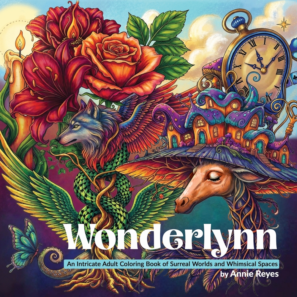 Wonderlynn. An Intricate Adult Coloring Book of Surreal Worlds and Whimsical Spaces. Regular Edition cover