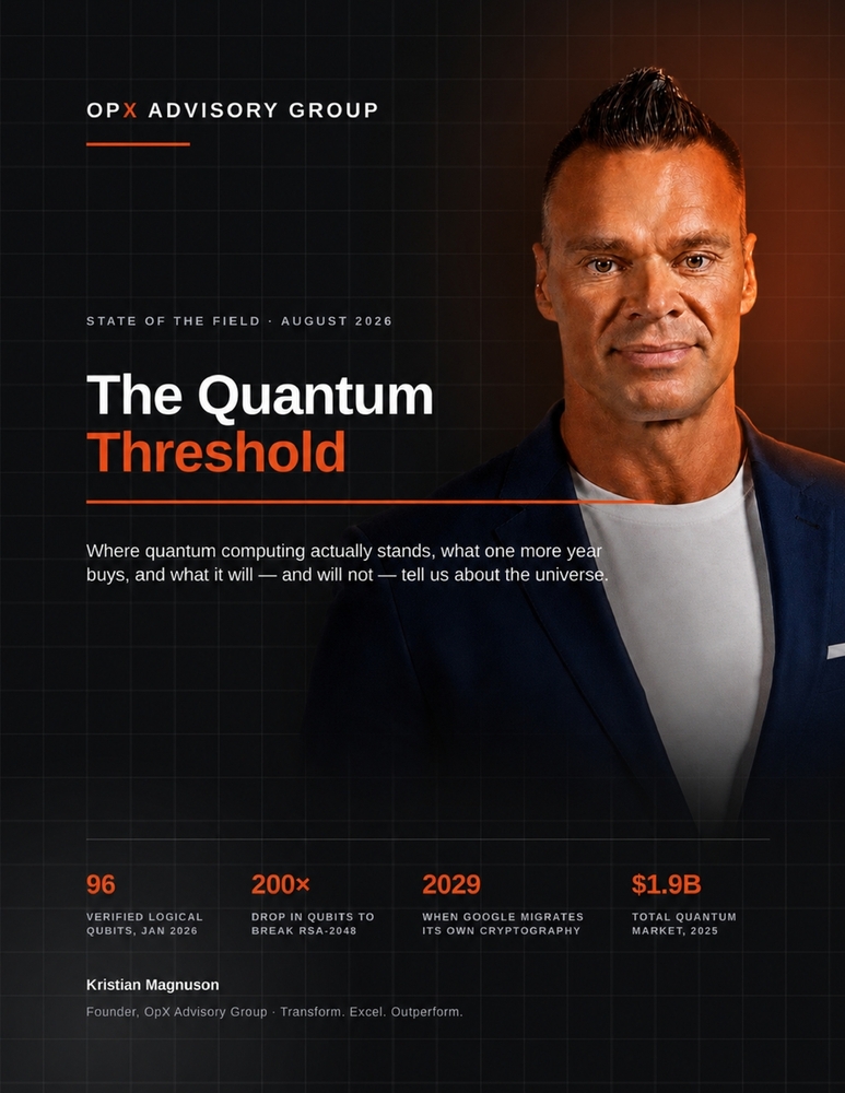 The Quantum Threshold: Where Quantum Computing Actually Stands, What One More Year Buys, and What It Will-and Will Not-Tell Us About the Universe cover